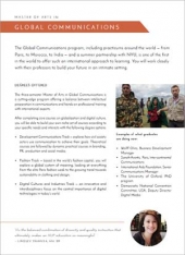 MA Global Communications Program Flyer