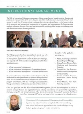 MSc in International Management MSc in International Management Program Flyer