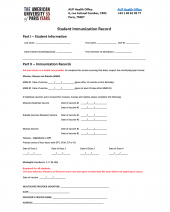 Student Immunization Form Download the Student Immunization Form